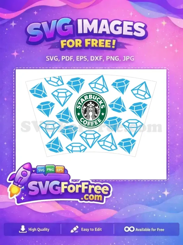 Free Teal Diamond Free Starbucks Coffee Cup Free SVG