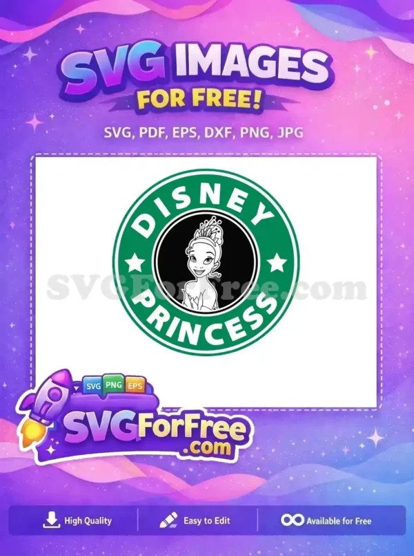Free Smiling Tiana Free Starbucks Green Princess And Frog Free SVG