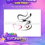 Free Steaming Coffee Free Pink Heart Starbucks Free SVG 2 - Instant Download
