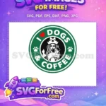 Free Dog Starbucks Logo Free Puppy Hug Green Free SVG - Instant Download