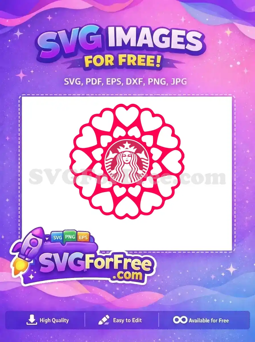 Free Pink Heart Free Starbucks Valentine's Day Free SVG