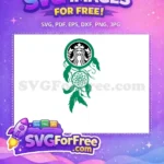 Free Dreamcatcher Starbucks Free Green Leaf Detailed Design Free SVG - Instant Download