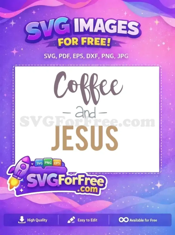 Free Coffee Lettering Free Jesus Beige Text Religious Free SVG