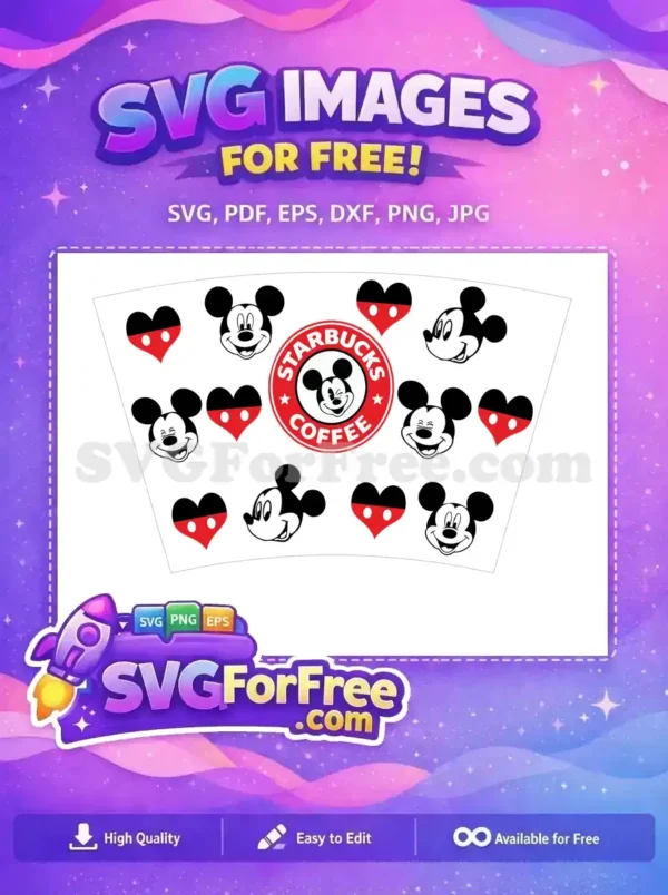 Free Winking Mickey Free Starbucks Red Black Movie Free SVG