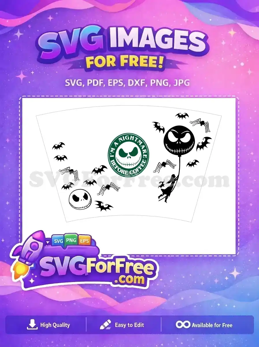Free Green Jack Skellington Free Nightmare Before Coffee Free SVG