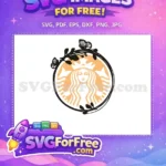 Free Floral Starbucks Free Peach Swirls Starbucks Free SVG - Instant Download