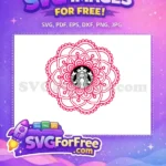 Free Pink Floral Design Free Starbucks Design Free SVG - Instant Download