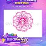 Free Pink Floral Free Starbucks Mandala Design Pattern Free SVG - Instant Download