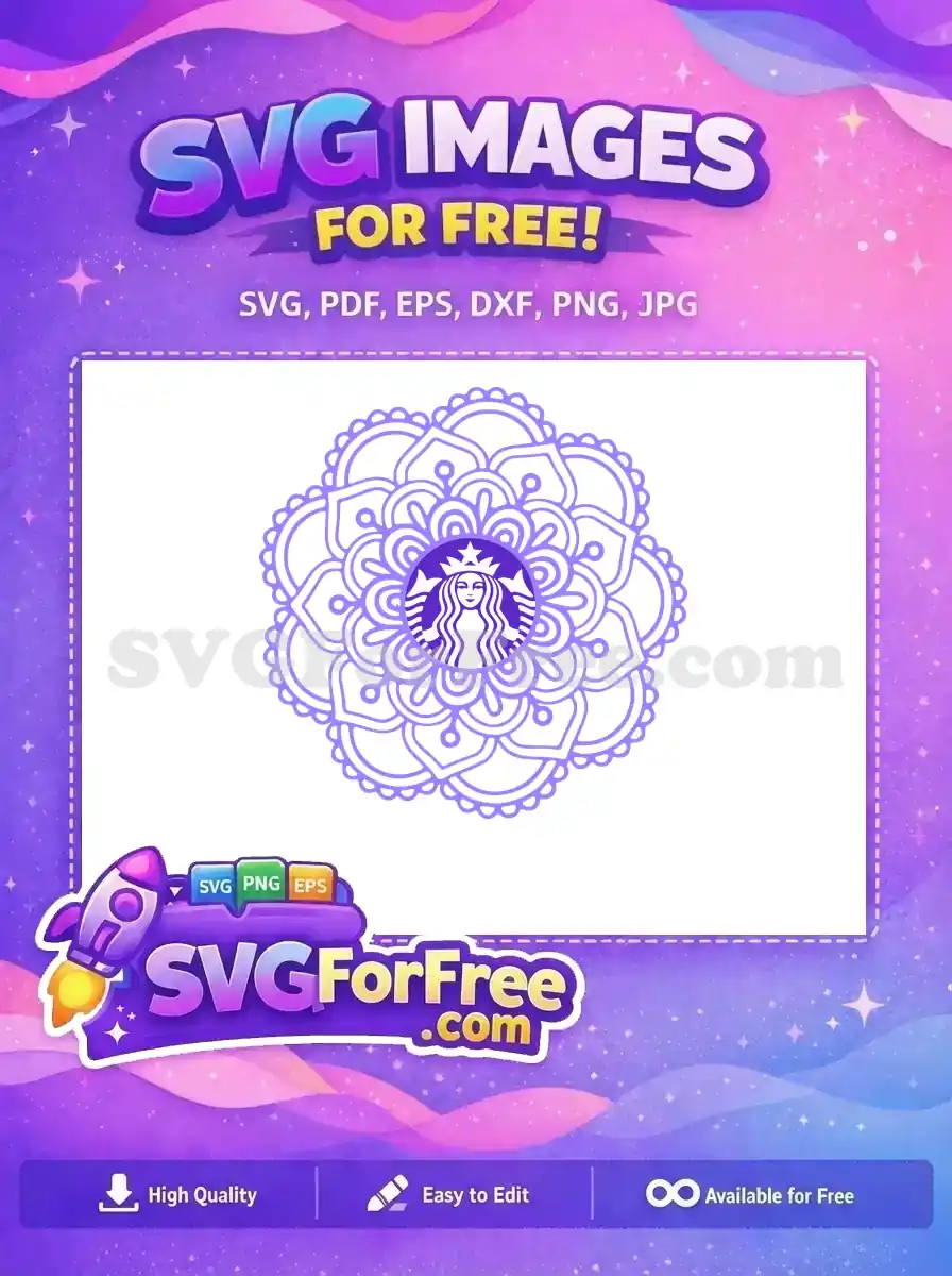 Free Purple Starbucks Free Mandala Starbucks Character Free SVG