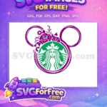 Free Floral Purple Starbucks Free Mickey Mouse Ears Free SVG - Instant Download