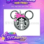 Free Floral Starbucks Free Mouse Ears Starbucks Free SVG - Instant Download
