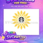 Free Sunflower Starbucks Free Floral Yellow Design Free SVG - Instant Download