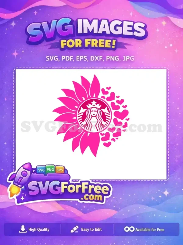 Free Pink Sunflower Free Hearts Starbucks Free SVG Free Pink Sunflower Free Hearts Starbucks Free SVG