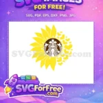 Free Yellow Sunflower Free Starbucks Logo Coffee Free SVG - Instant Download