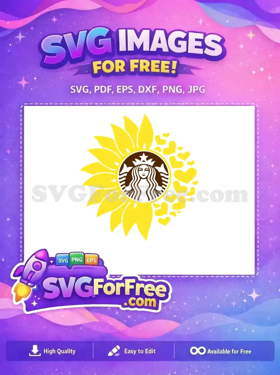 Free Yellow Sunflower Free Starbucks Logo Coffee Free SVG