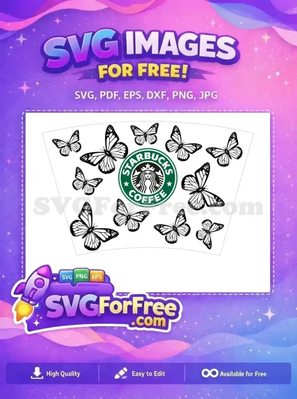 Free Monarch Butterflies Free Starbucks Coffee Cup Design Free SVG Free Monarch Butterflies Free Starbucks Coffee Cup Design Free SVG