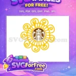 Free Yellow Floral Free Starbucks Logo Art Free SVG - Instant Download