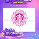 Free Pink Floral Free Starbucks Logo Design Free SVG - Instant Download