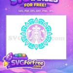 Free Teal Mandala Free Lavender Starbucks Character Free SVG - Instant Download