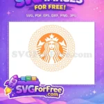 Free Orange Starbucks Logo Free Floral Pattern Starbucks Free SVG - Instant Download