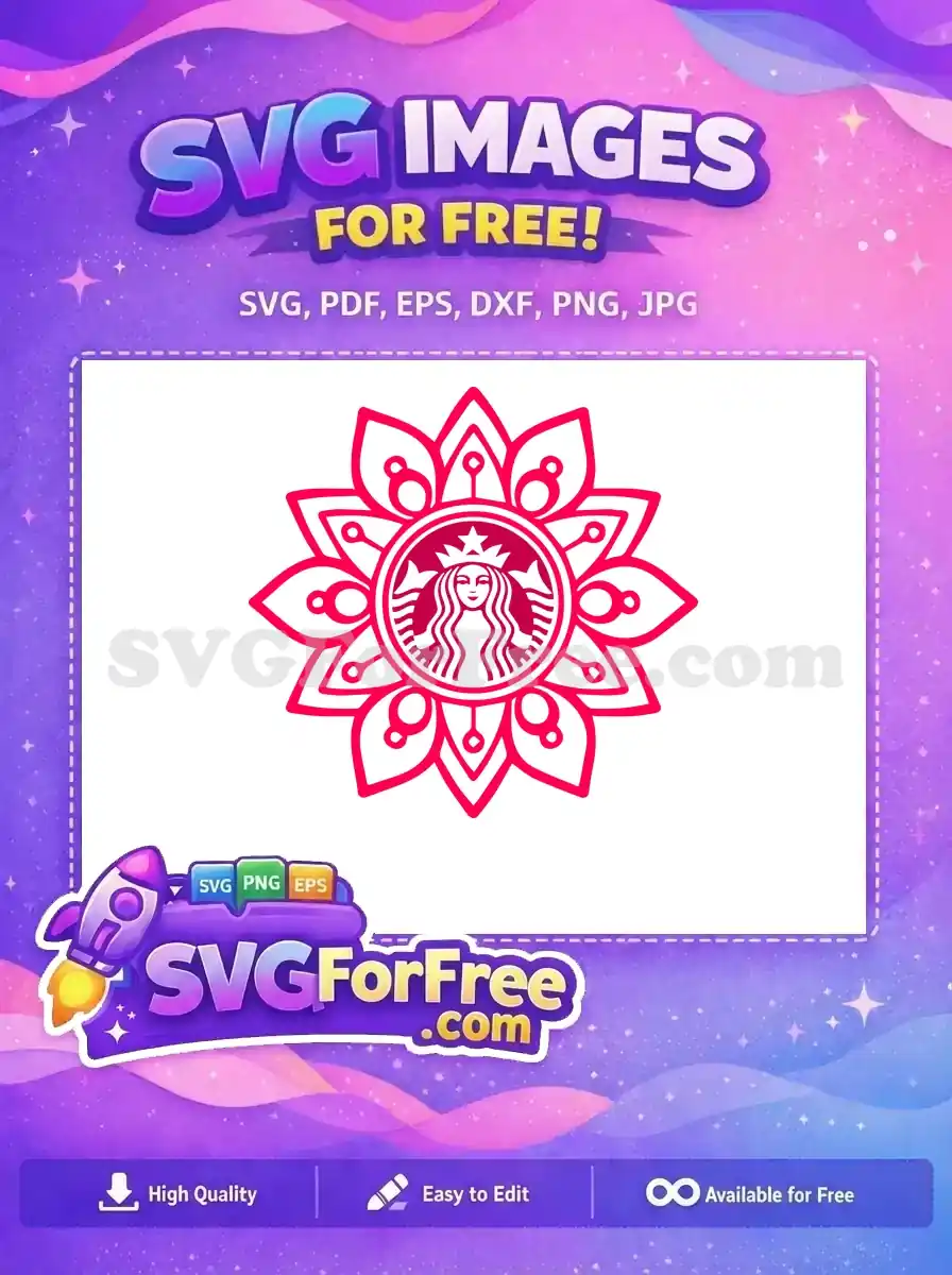 Free Pink Floral Starbucks Free Mandala Style Pink Free SVG