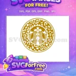 Free Gold Leopard Print Free Starbucks Coffee Free SVG - Instant Download