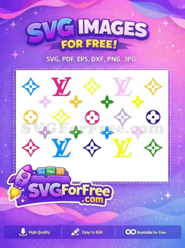 Free Colorful Pattern Free Louis Vuitton Starbucks Free SVG 1