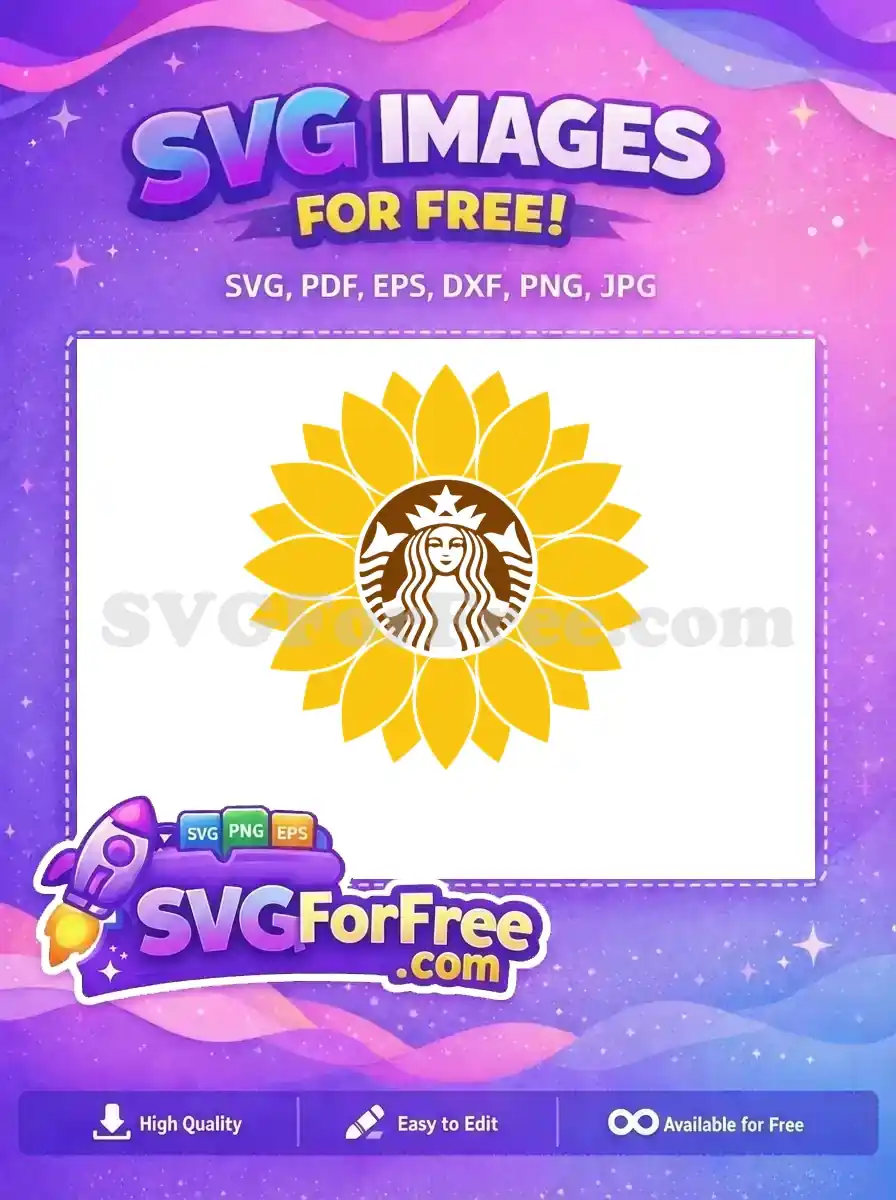 Free Yellow Sunflower Free Starbucks Logo Floral Free SVG