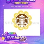 Free Floral Border Free Starbucks Logo Yellow Brown Free SVG - Instant Download