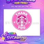 Free Thank You Pink Starbucks Free Stars Design Free SVG - Instant Download