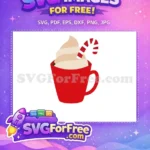 Free Red Cup Free Candy Cane Starbucks Free SVG - Instant Download