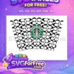 Free Coach Pattern Free Starbucks White Background Design Free SVG - Instant Download