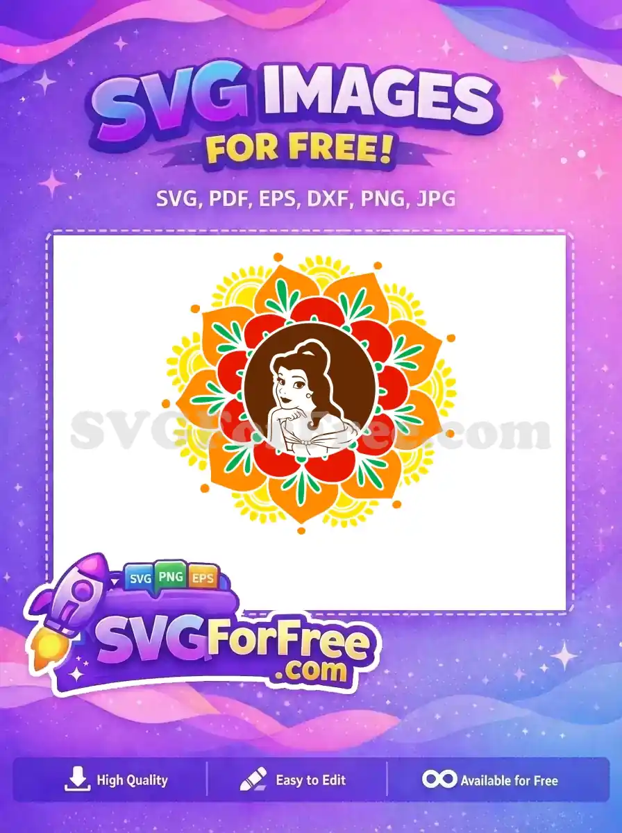 Free Smiling Belle Free Colorful Starbucks Beauty and Beast Free SVG