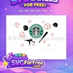 Free Baseball Glove Free Pitcher Starbucks Design Free SVG - Instant Download