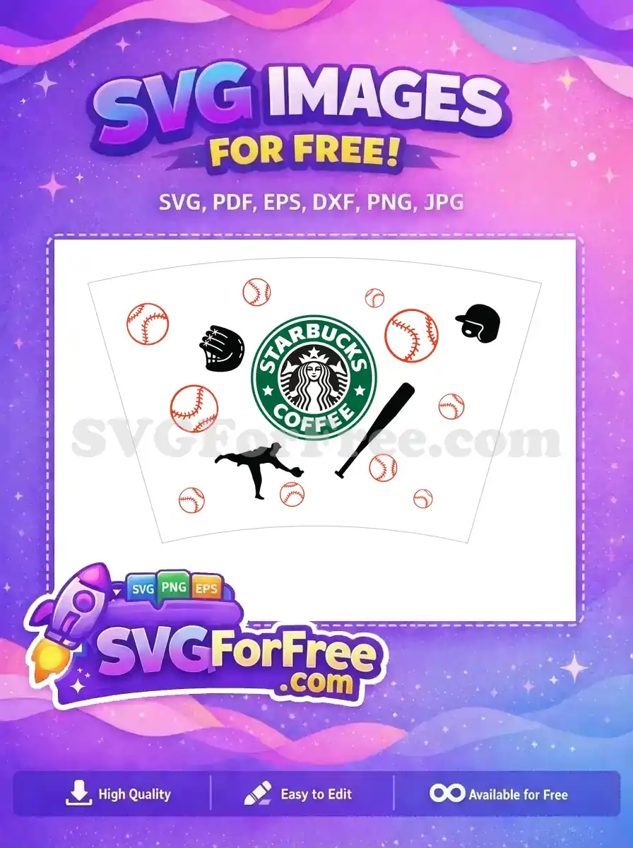 Free Baseball Glove Free Pitcher Starbucks Design Free SVG