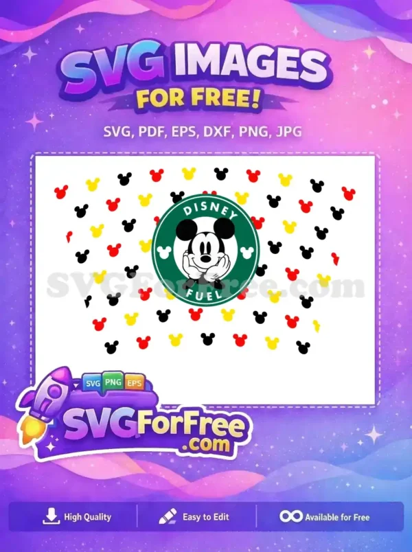 Free Smiling Mickey Free Disney Starbucks Inspired Fuel Free SVG