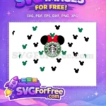 Free Minnie Red Bow Free Green Black Ears Starbucks Free SVG - Instant Download