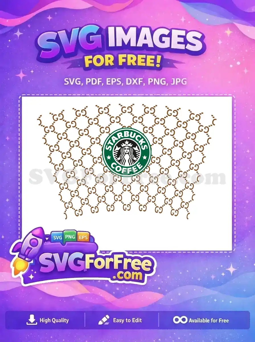 Free Brown Gucci Free Starbucks Logo Pattern Free SVG
