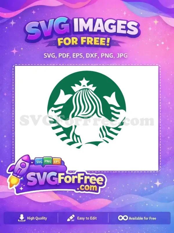 Free Starbucks Mermaid Free Green White Starbucks Free SVG