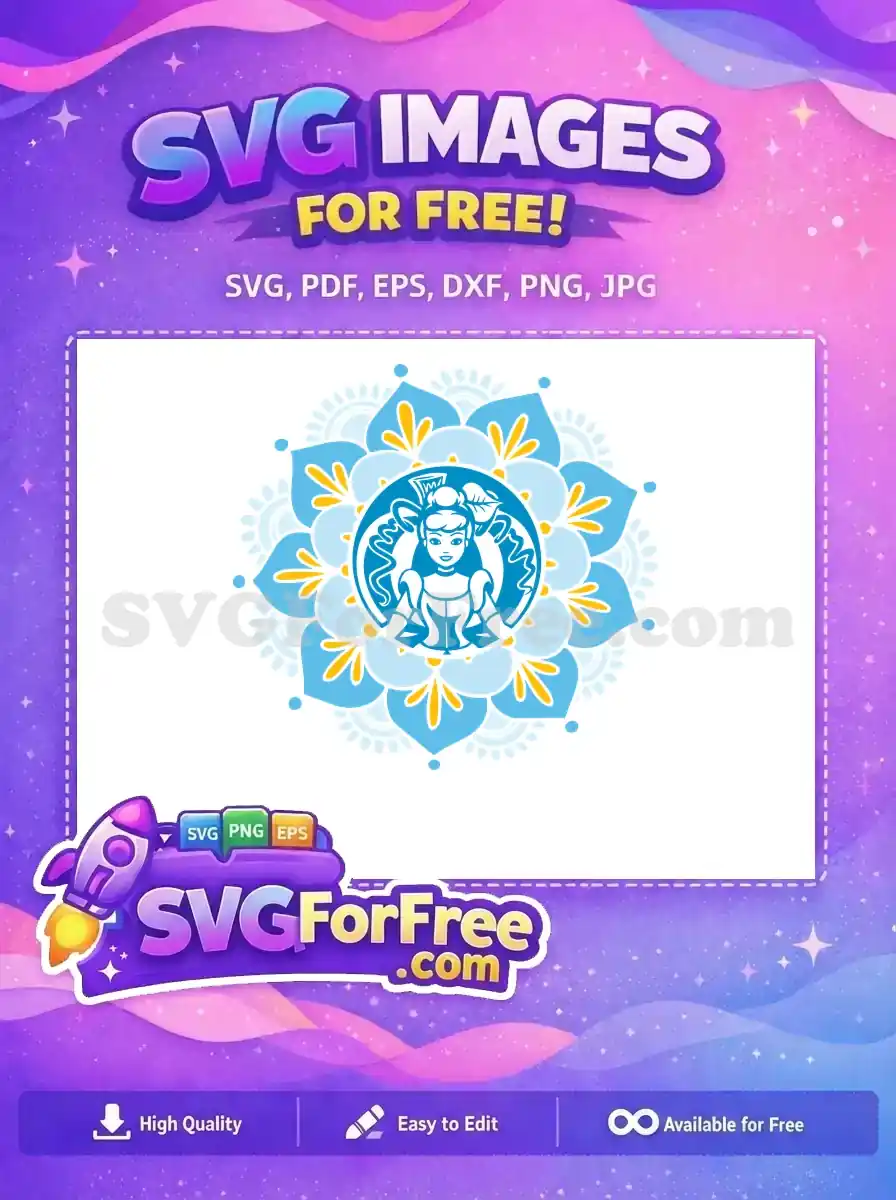 Free Starbucks Design Free Blue Floral Cinderella Free SVG