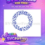 Free Blue Leopard Spots Free Starbucks Circle Frame Free SVG - Instant Download