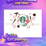 Free Baseball Player Free Rose Starbucks Baseball Free SVG - Instant Download