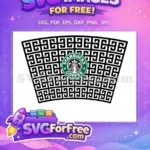 Free Black Greek Key Free Starbucks Coffee Cup Free SVG - Instant Download