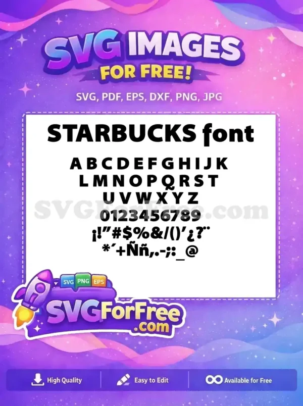 Free Starbucks Font Bold Free Alphabet Numbers Symbols Free SVG