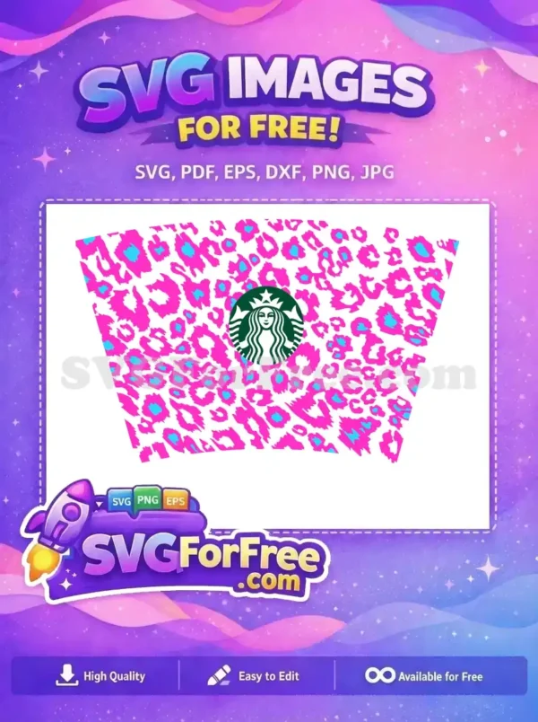 Free Pink Leopard Print Free Starbucks Logo Design Free SVG