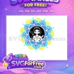 Free Jasmine Starbucks Free Blue Yellow Mandala Aladdin Free SVG - Instant Download