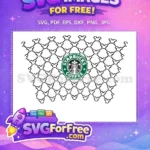 Free Black Mickey Pattern Free Starbucks Coffee Inspired Design Free SVG - Instant Download