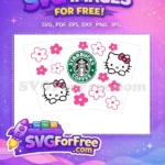 Free Pink Bow Hello Kitty Free Starbucks Design Free SVG - Instant Download