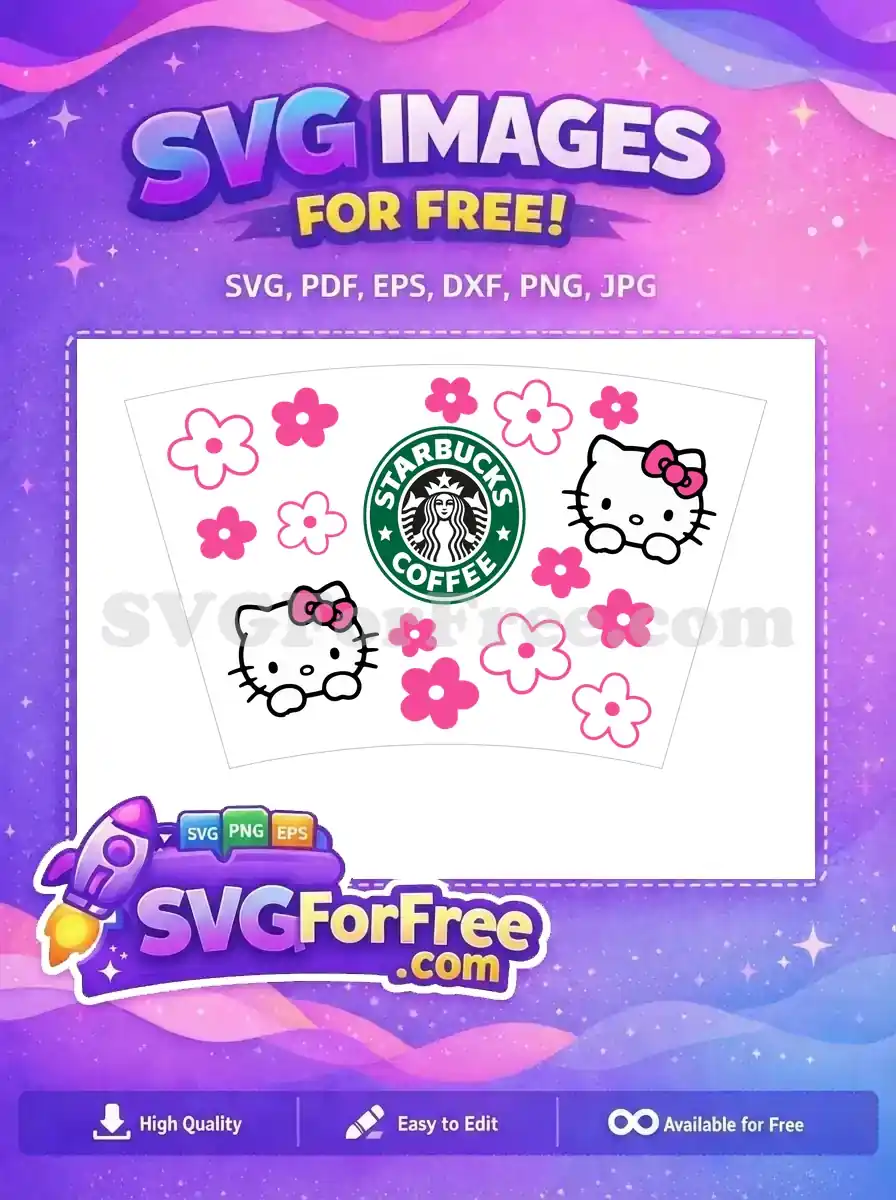 Free Pink Bow Hello Kitty Free Starbucks Design Free SVG
