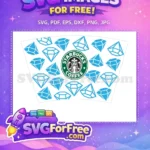 Free Diamond Pattern Starbucks Free Outline Cup Design Free SVG - Instant Download